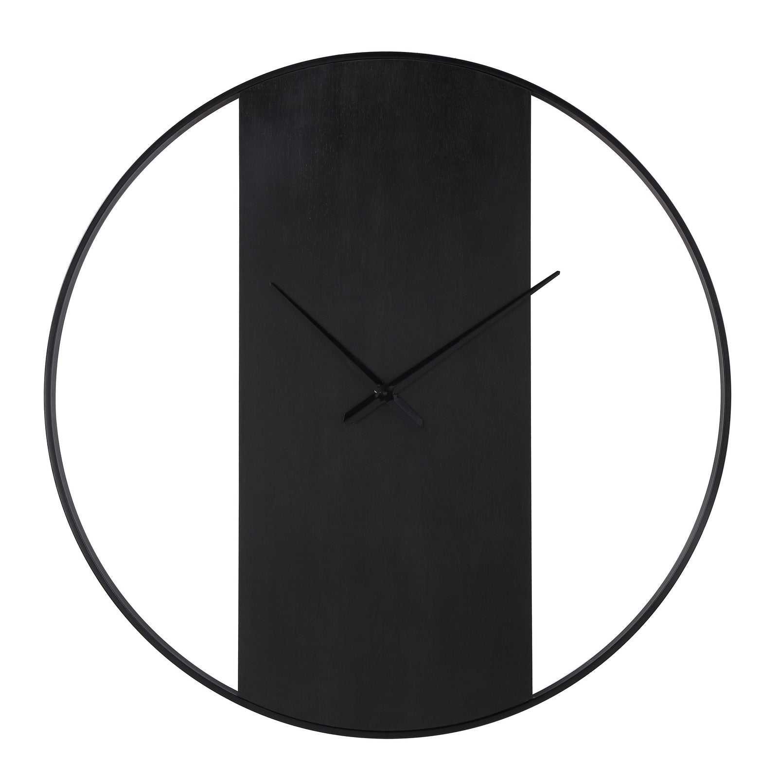 Romy Wall Clock featuring a black circular frame and minimalist design