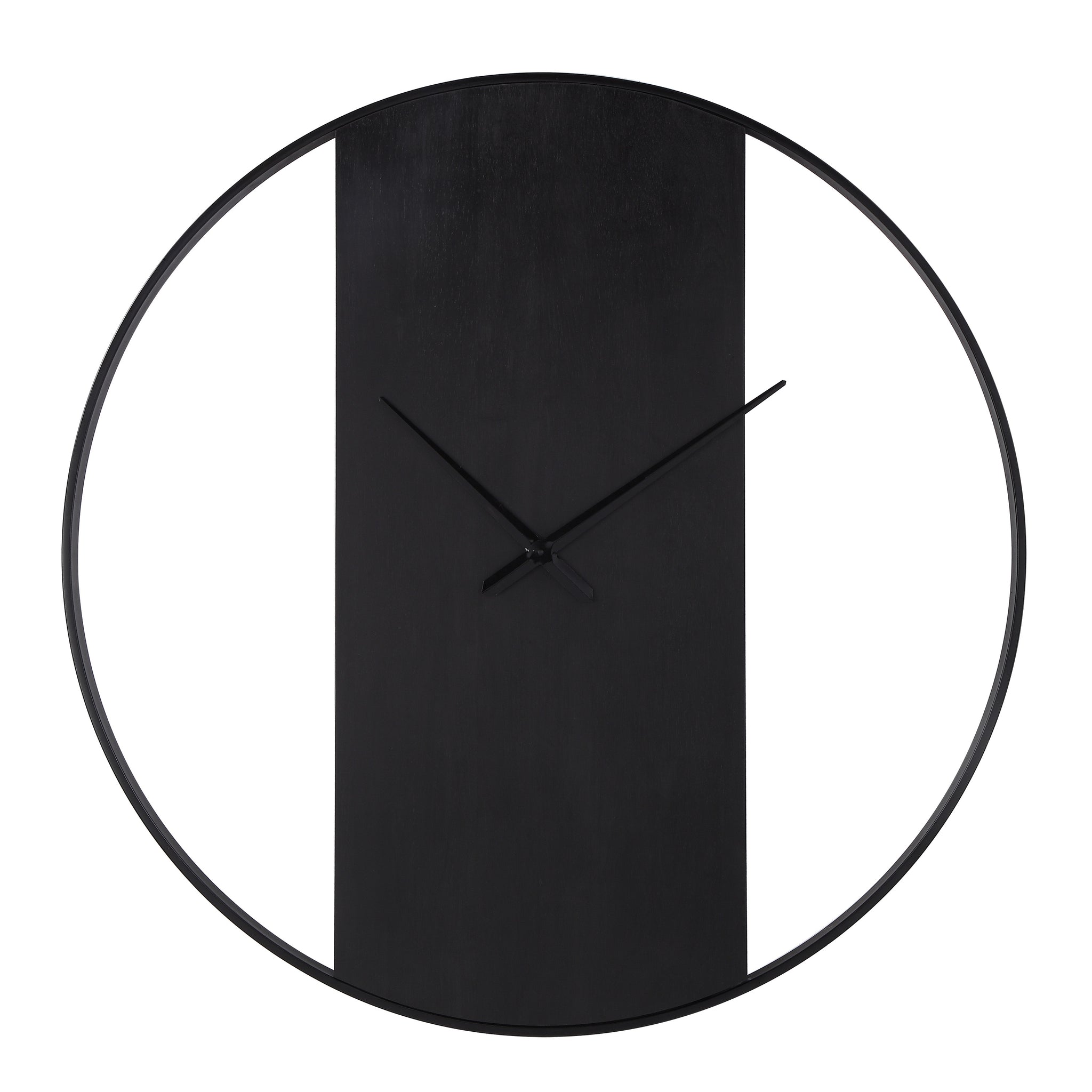 Romy Wall Clock featuring a black circular frame and minimalist design