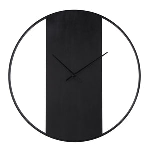 Romy Wall Clock featuring a black circular frame and minimalist design