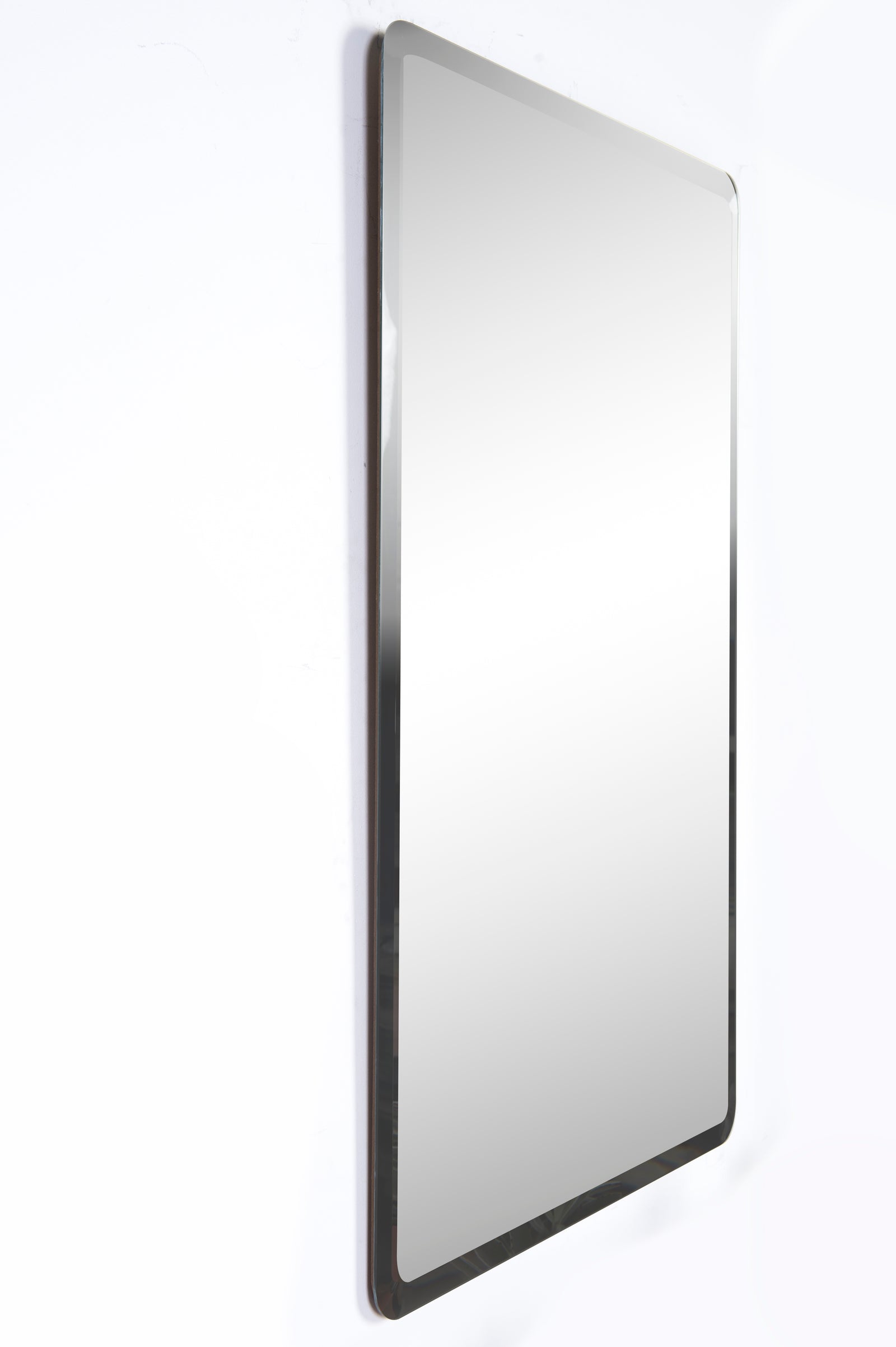 Danske Wall Mirror with a sleek silver frame and clear reflective surface, front view.