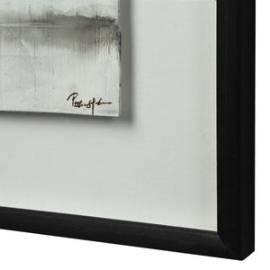 Tangelo wall art by Renwil featuring a textured white and black abstract design with a black frame.