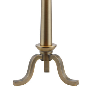 Close-up of Lucerna Table Lamp's antique brass base and elegant design