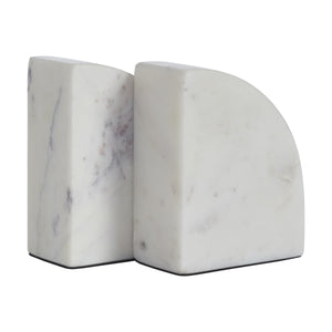 Carvella Bookends in Banswara Marble, displaying a combination of flat and curved surfaces.