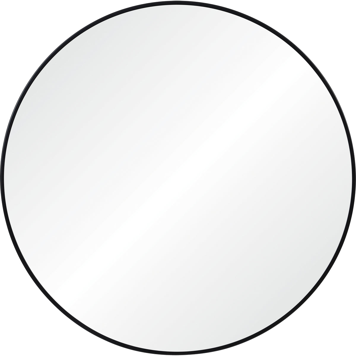 Claribel Wall Mirror with a round shape and black frame, featuring a reflective surface.