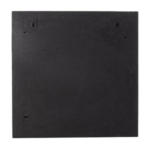 Back view of Mura wall decor in dark gray concrete, showing mounting hardware.