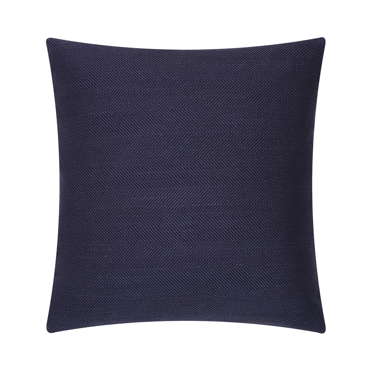 Forester decorative pillow in dark navy with herringbone pattern.