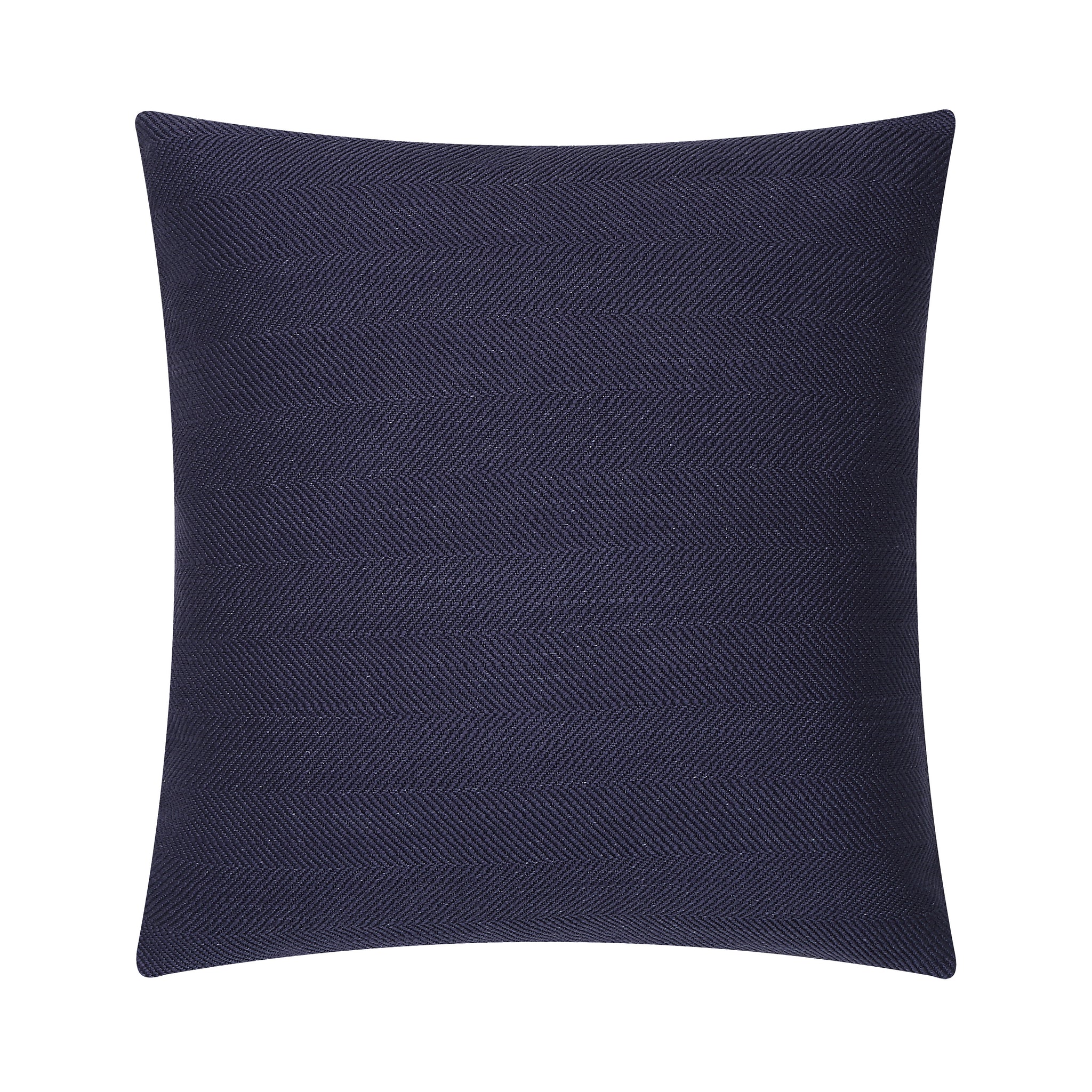 Forester decorative pillow in dark navy with herringbone pattern.