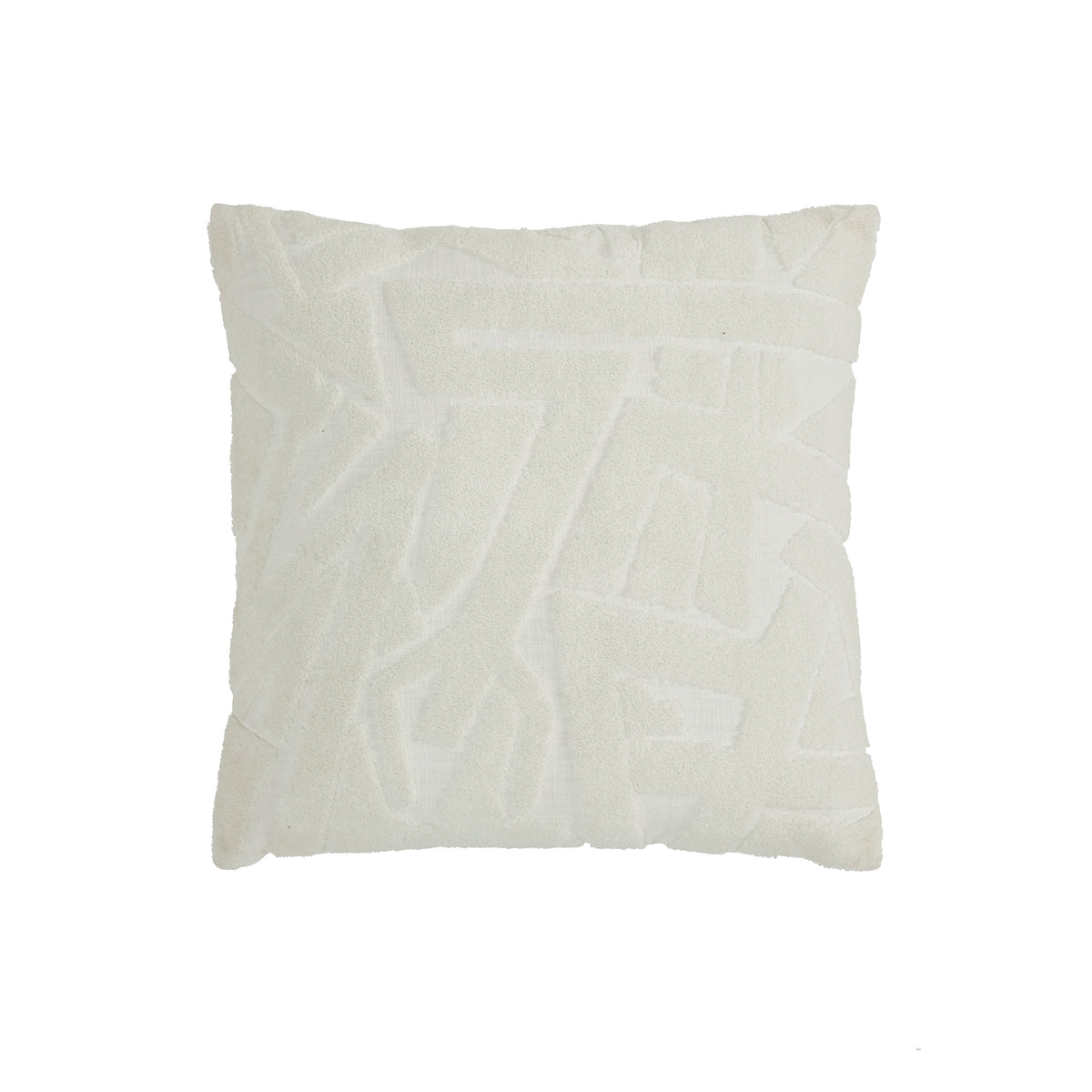 Merano indoor pillow in white with textured abstract pattern