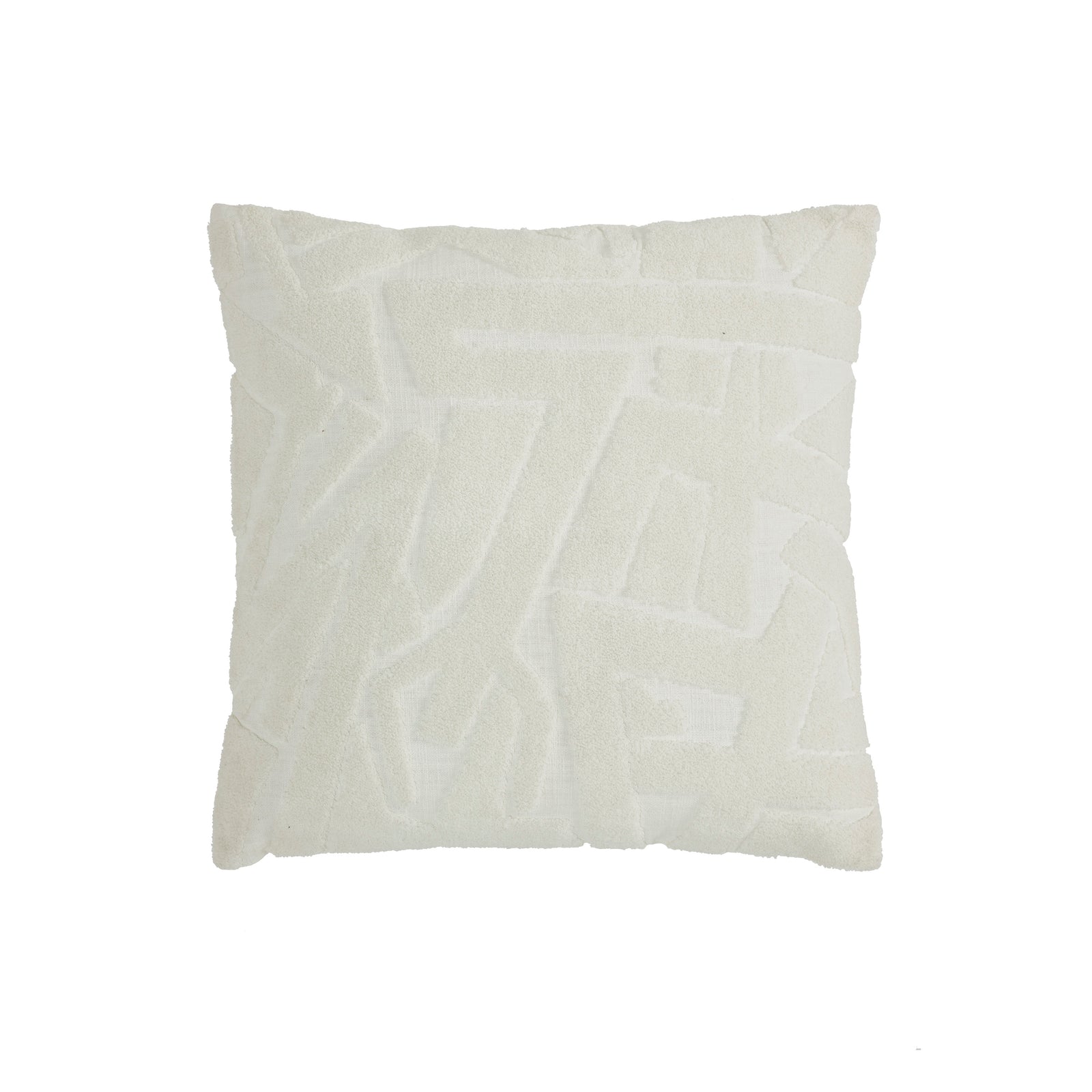Merano indoor pillow in white with textured abstract pattern
