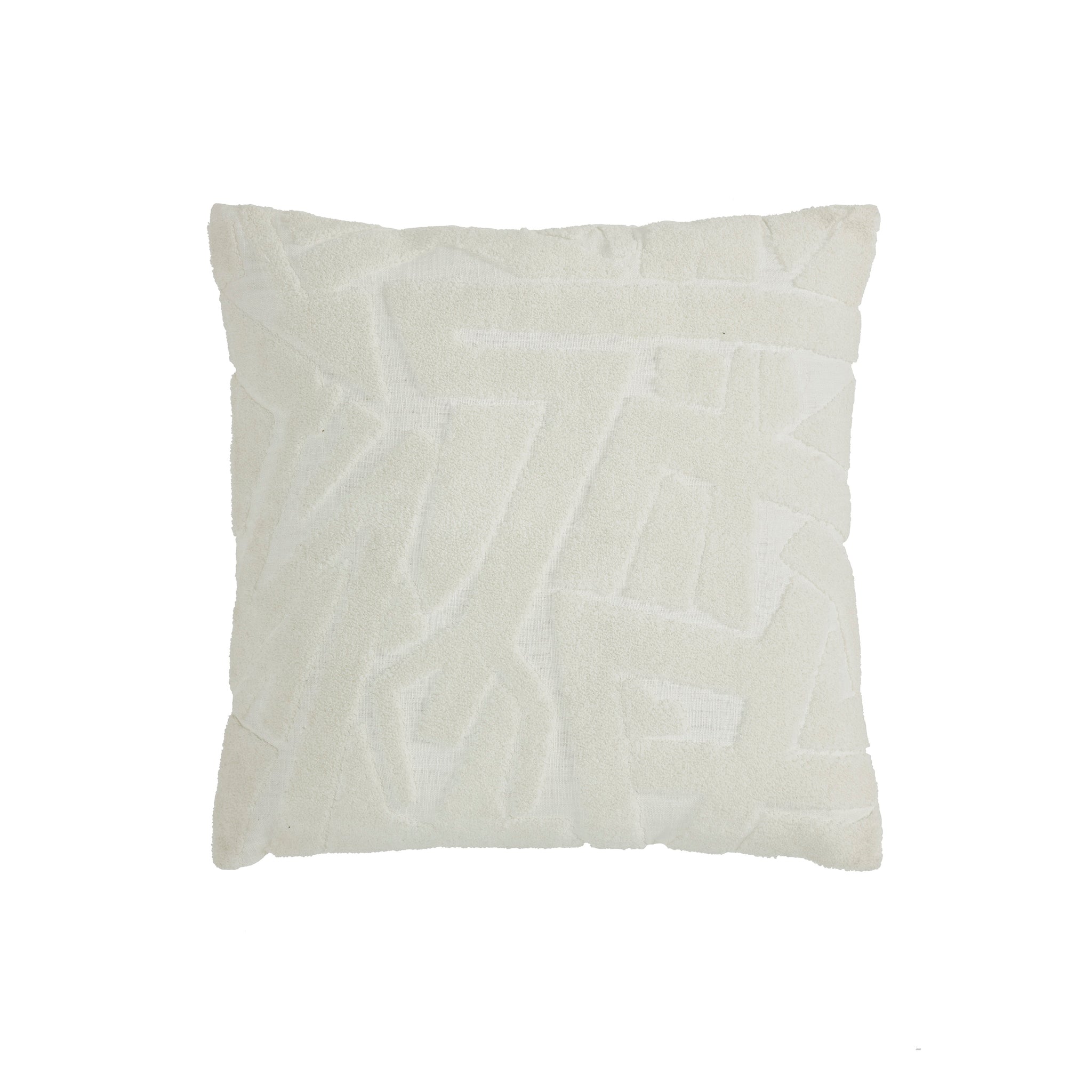 Merano indoor pillow in white with textured abstract pattern