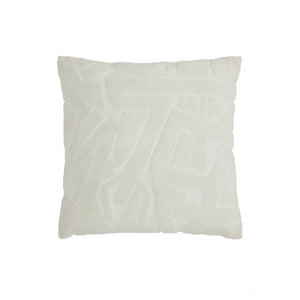 Merano indoor pillow in white with textured abstract pattern