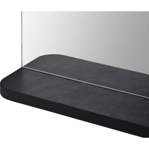 Close-up of Lucila Wall Mirror's black base and edge detail