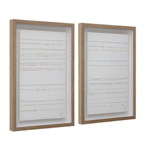 Trax wall art by Renwil showing two framed artworks with white textured stripes.