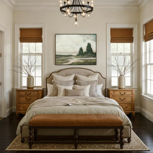 Ashby canvas art displayed in a cozy bedroom setting above a bed