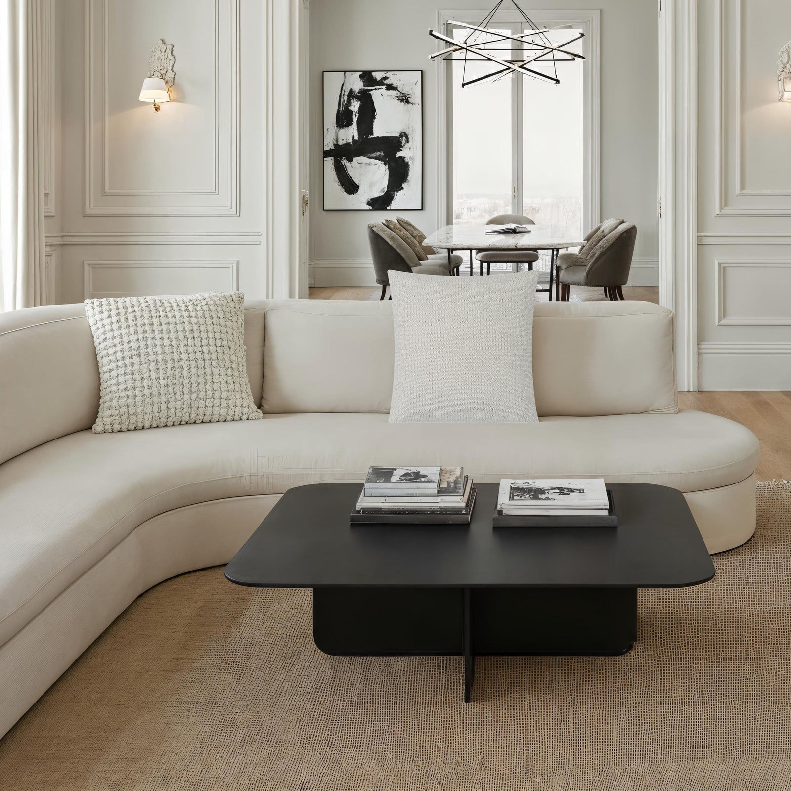 Bolero indoor pillow in light gray with textured fabric surface.