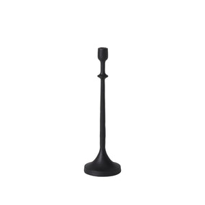 Albero Candle Holder in black, tall and slender design with a round base.