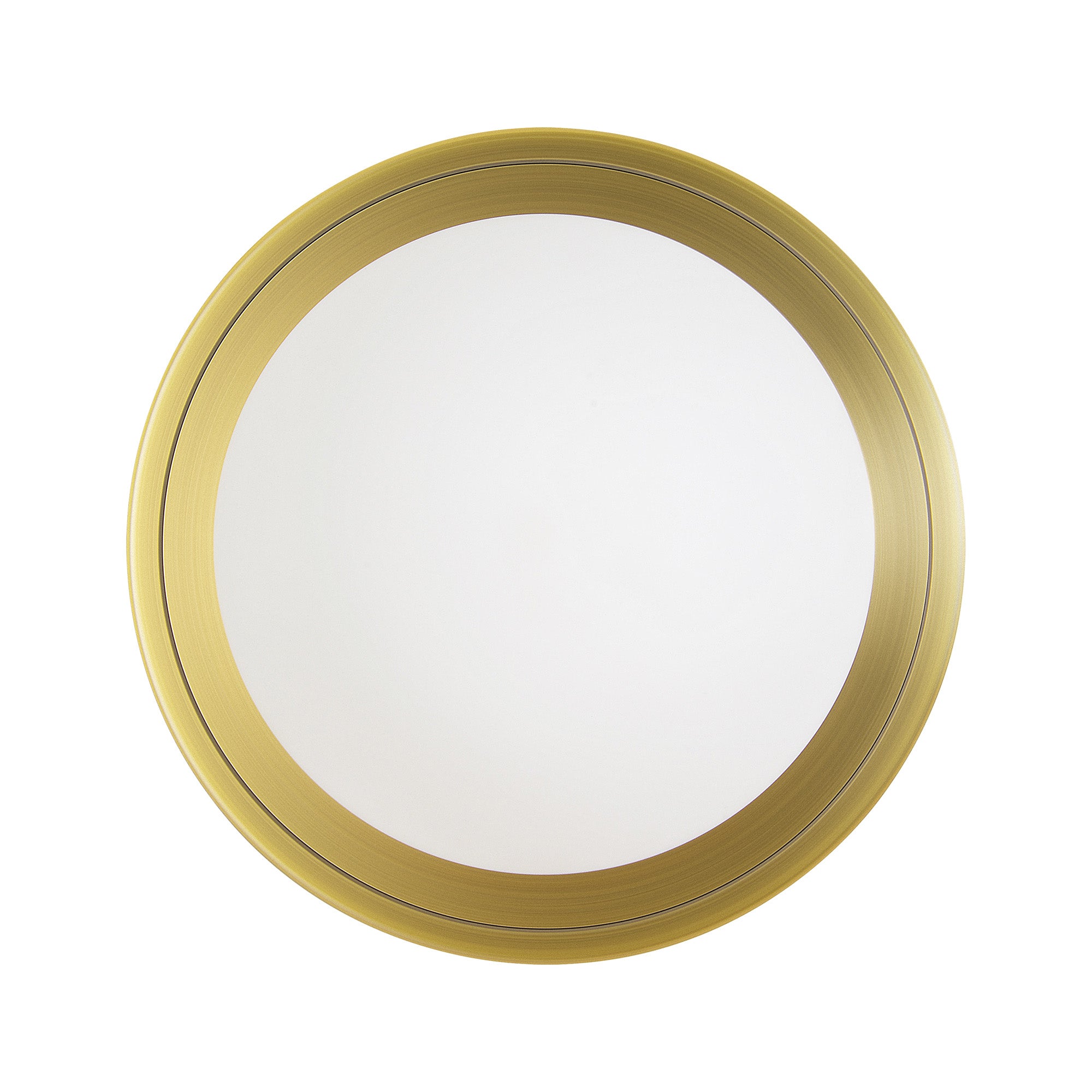 Hugo Wall Sconce with round brass base and frosted glass, top view