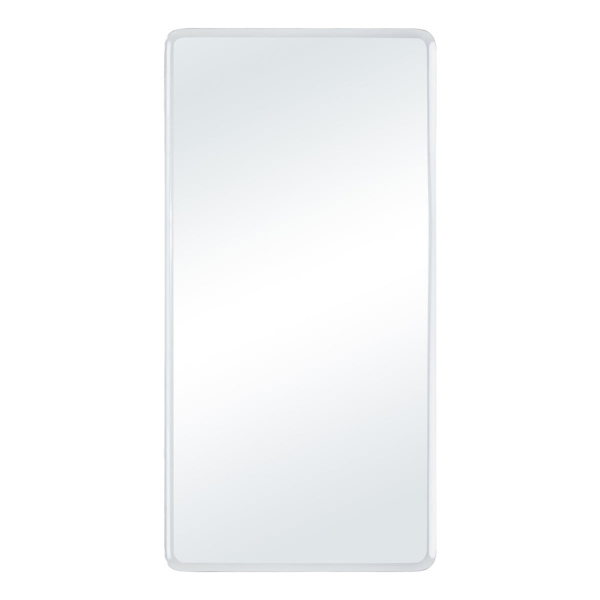 Danske mirror with a sleek white frame, featuring a clear reflective surface.