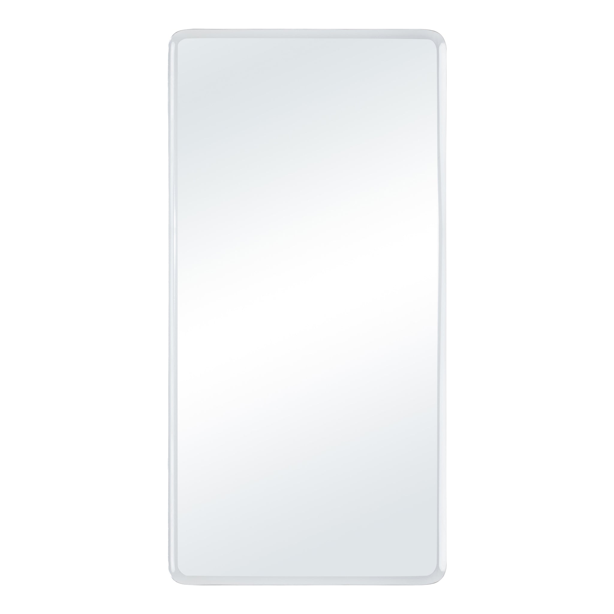 Danske mirror with a sleek white frame, featuring a clear reflective surface.