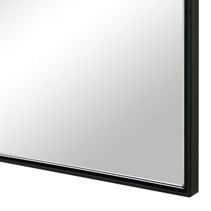 Loutro mirror by Renwil, close-up of the black frame and reflective edge.