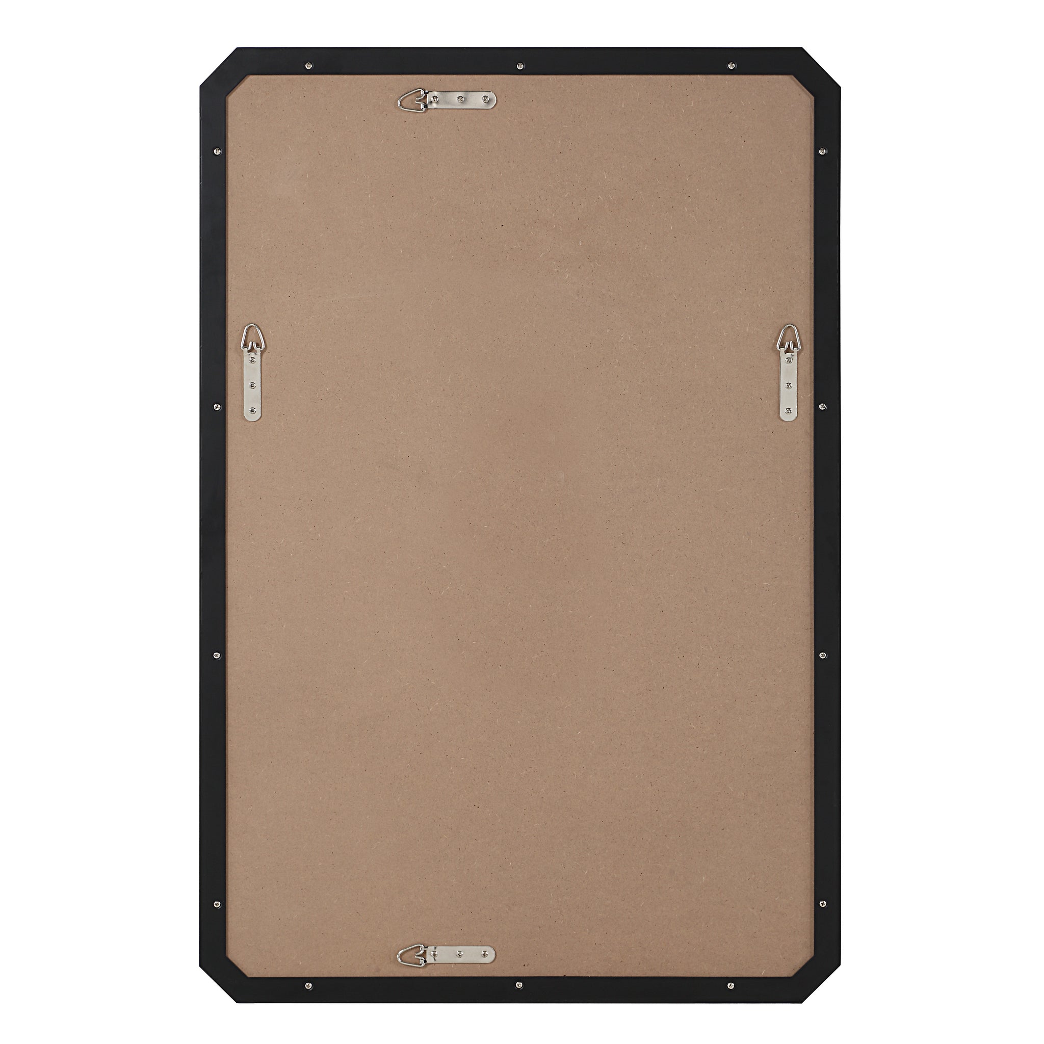 Jace mirror by Renwil, back view showing mounting hardware and black frame.