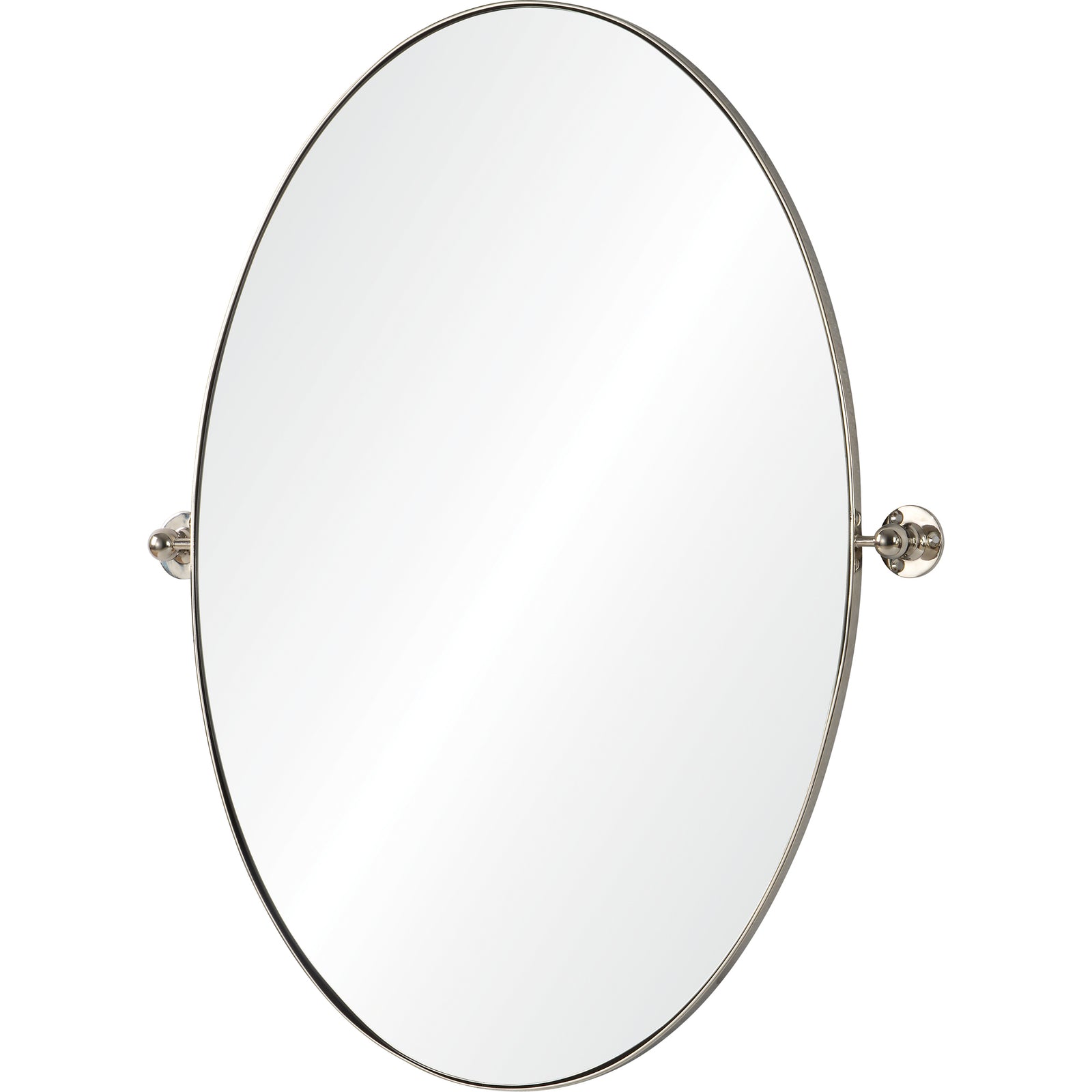 Azalea Wall Mirror with a sleek oval design and polished silver frame