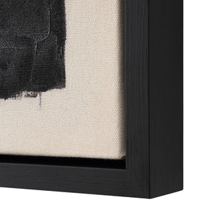 Asia Canvas Art by Renwil, black abstract design on beige canvas with black frame