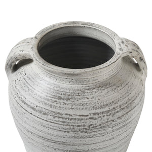 Blanco vase by Renwil, top view showing gray ceramic and handle details