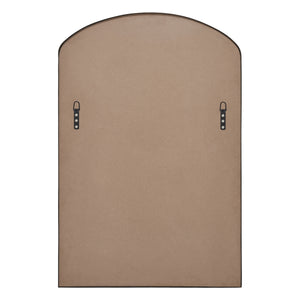 Back view of the Clarisse mirror, showing a smooth surface with hanging hardware and an arched top.