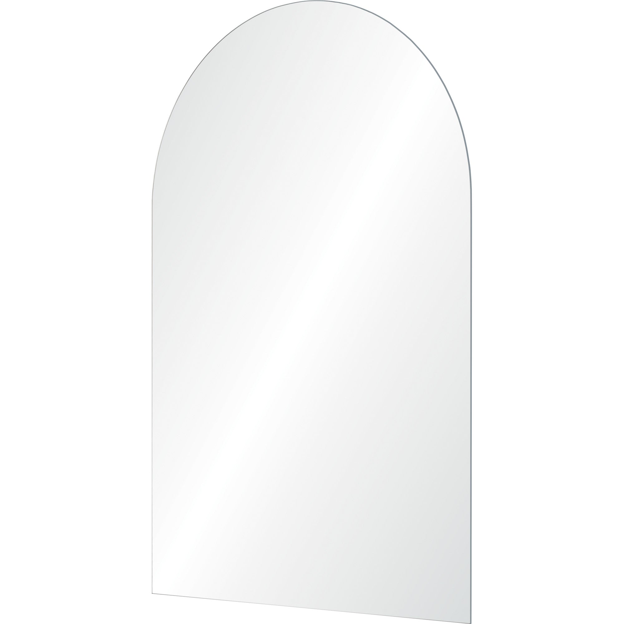 Faiza Wall Mirror showcasing a smooth, arched design with a bright reflective finish.