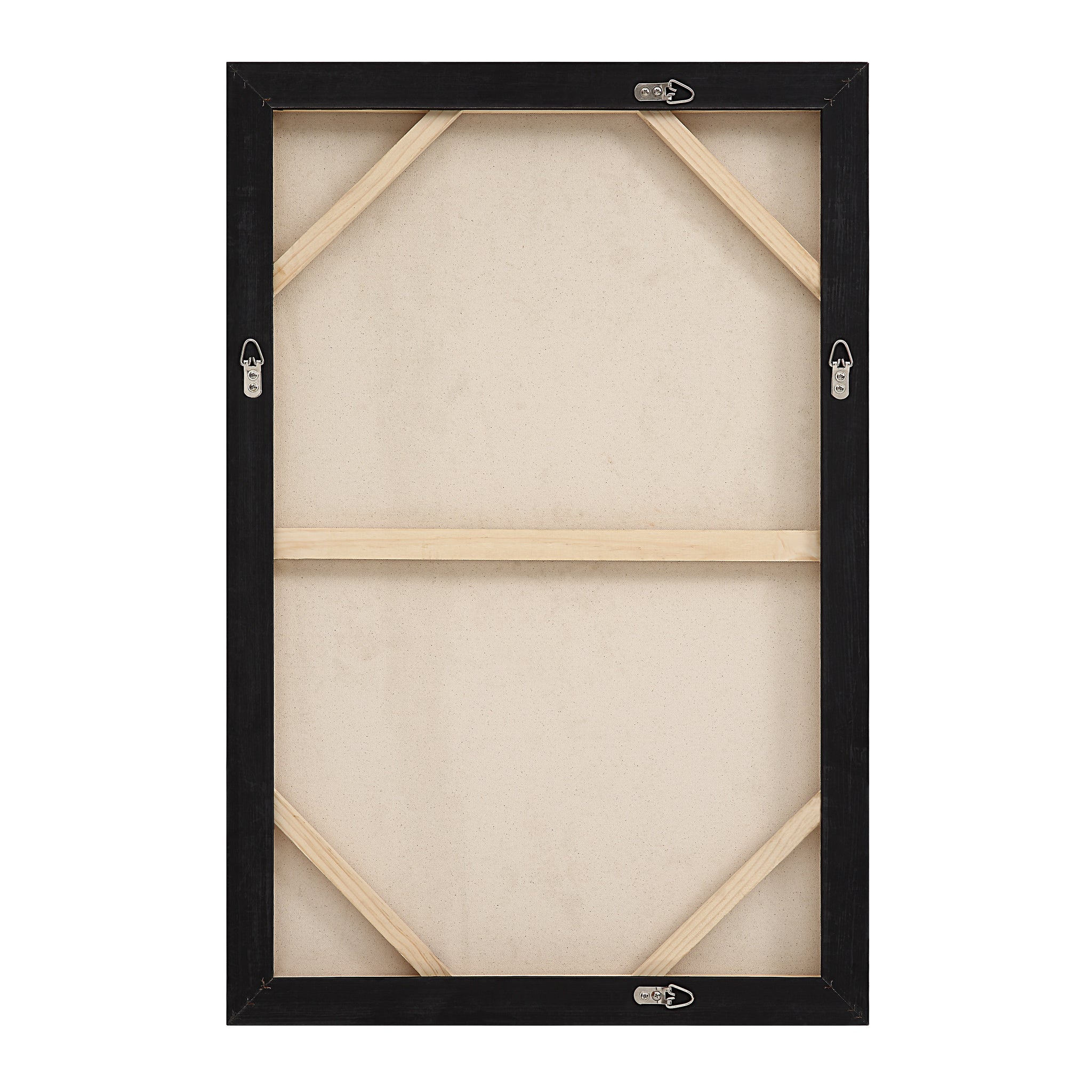 Back view of Moreau canvas art, showing the wooden frame and mounting hardware.
