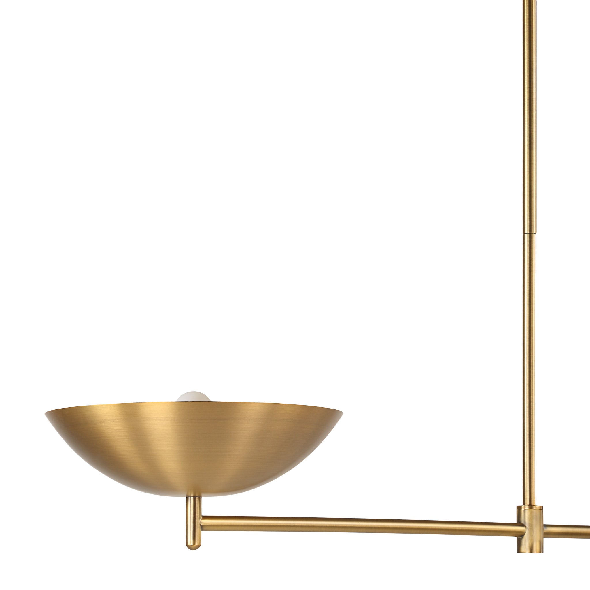 Close-up of Waxlow lighting with a gold finish and bowl-shaped shade