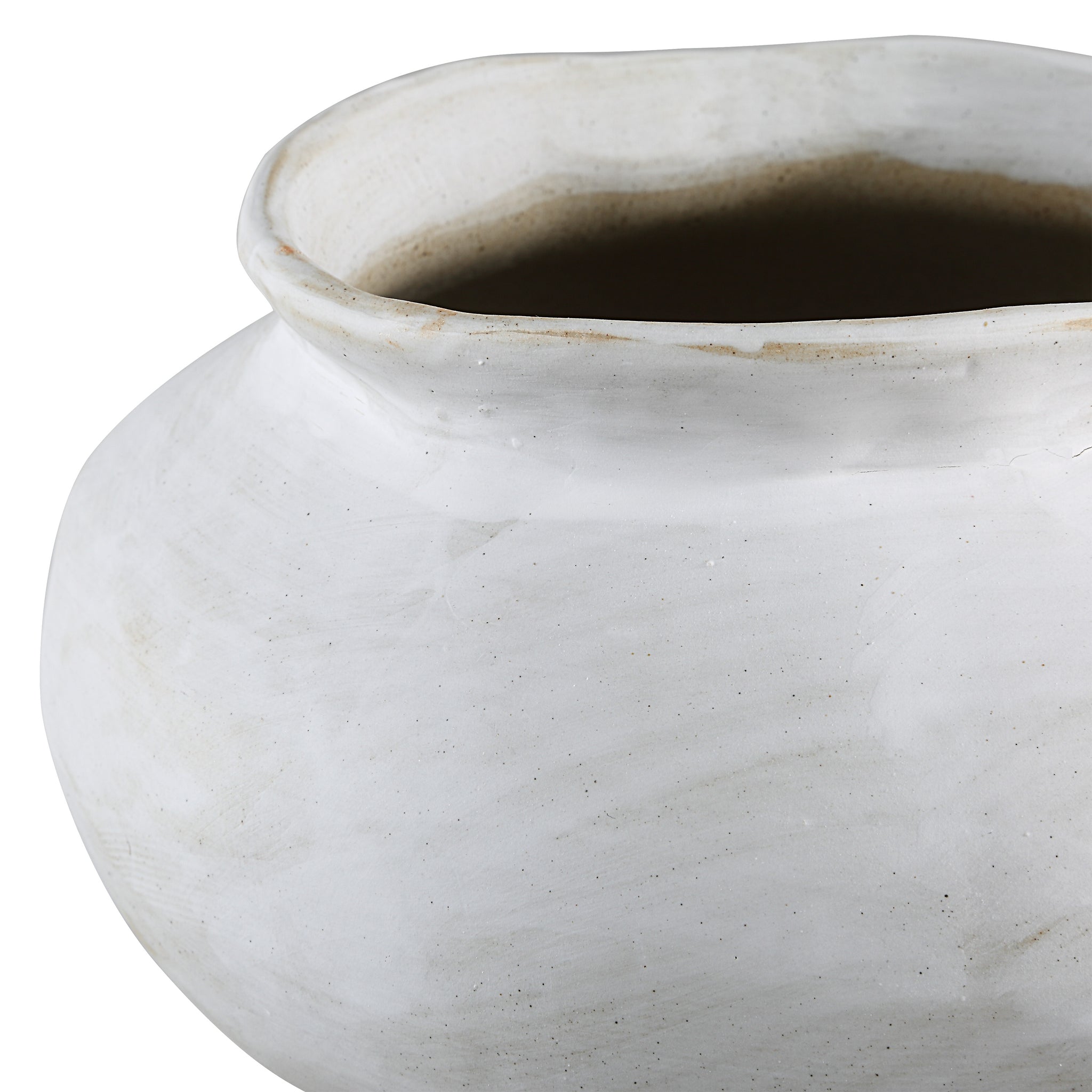 Ella vase by Renwil, close-up view of the white ceramic with a soft, textured finish.