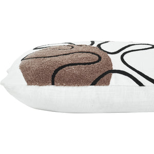 Another side view of Erin Indoor Pillow emphasizing its textured brown pattern