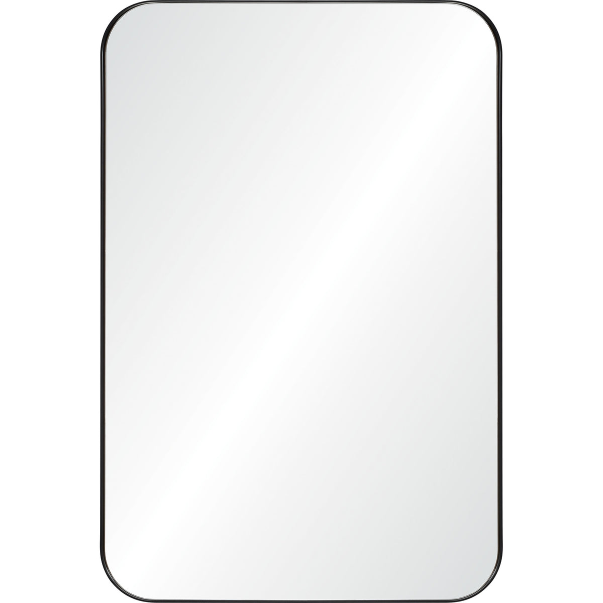Glencoe Wall Mirror with a sleek black frame and smooth reflective surface
