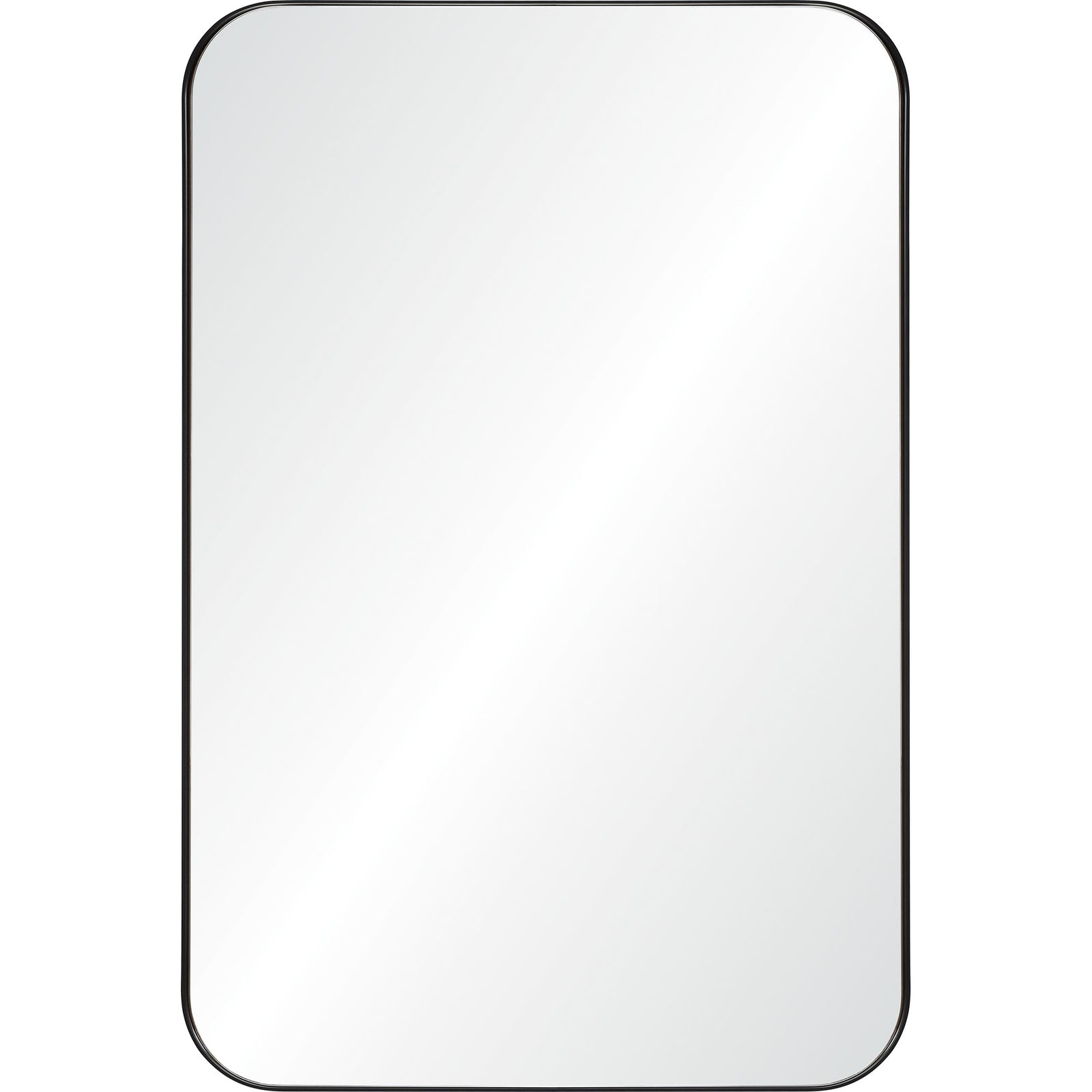 Glencoe Wall Mirror with a sleek black frame and smooth reflective surface