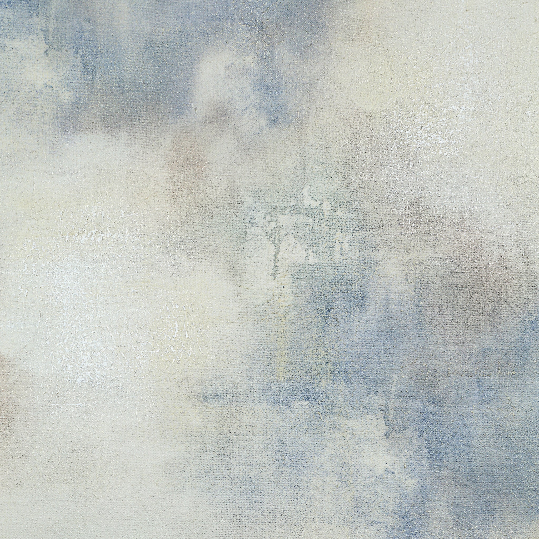 Detailed view of Bellis canvas art highlighting soft blue and beige abstract textures.