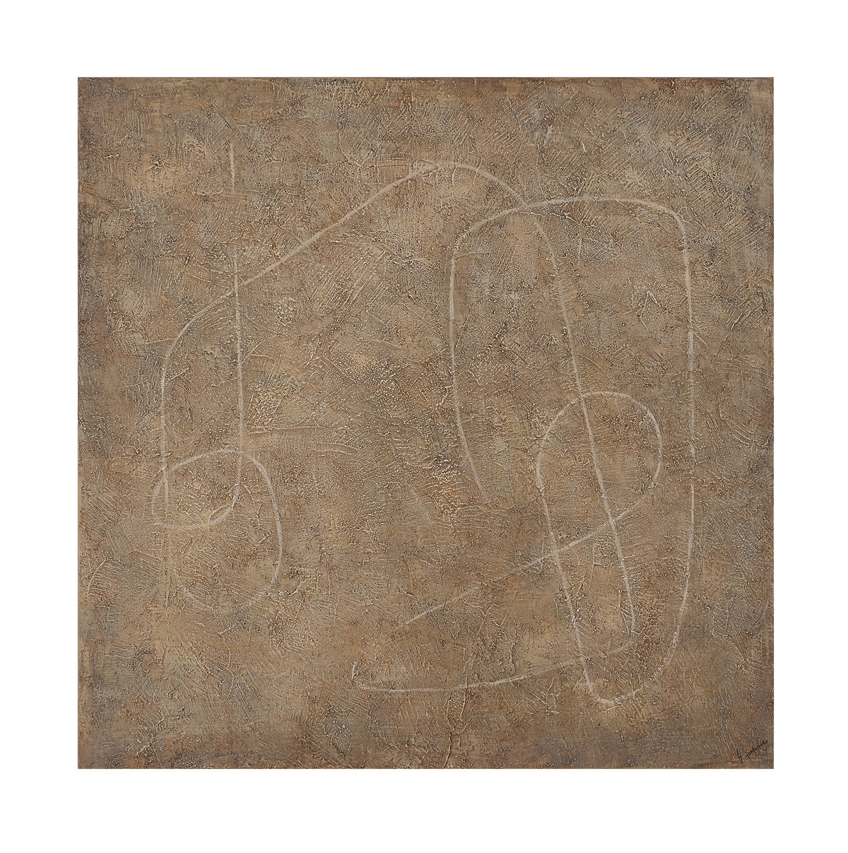 Berkeley Canvas Art featuring abstract lines on a textured brown background