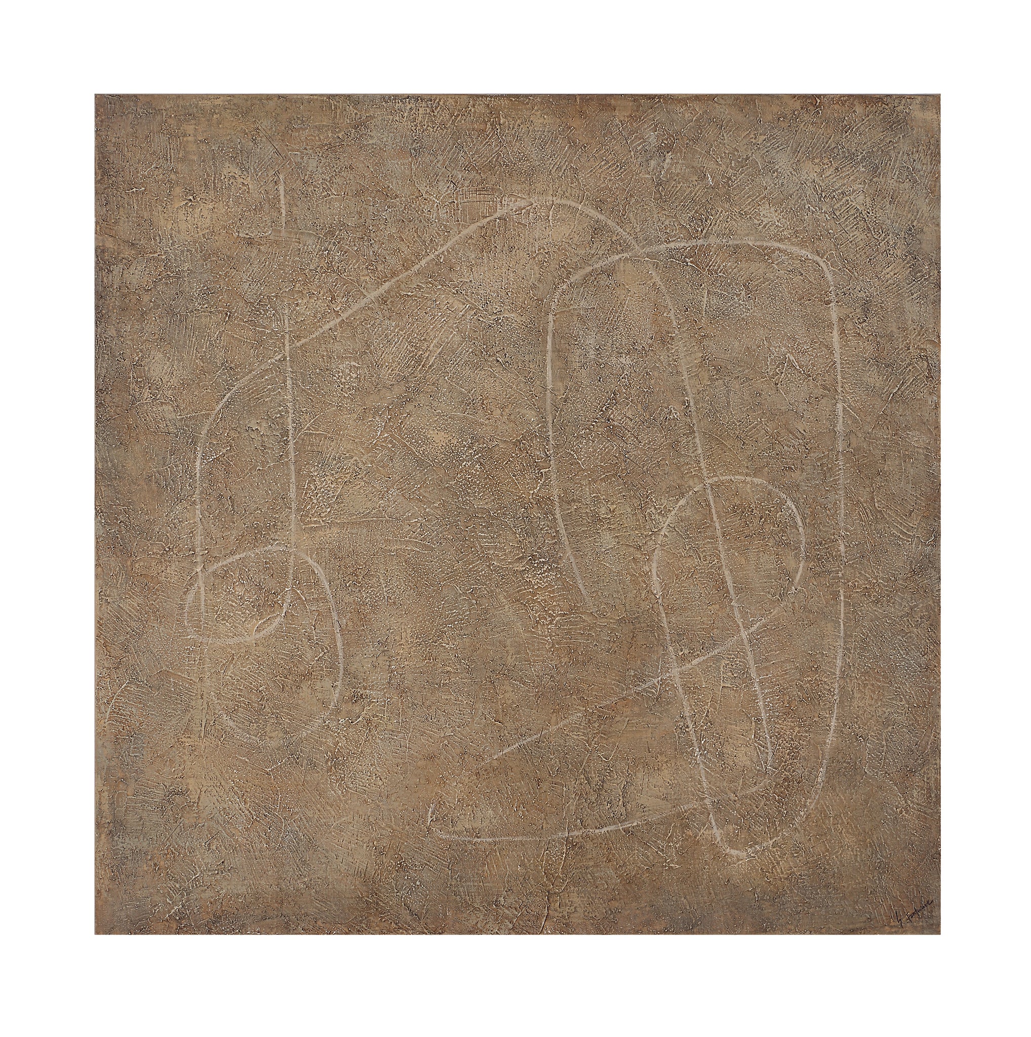 Berkeley Canvas Art featuring abstract lines on a textured brown background
