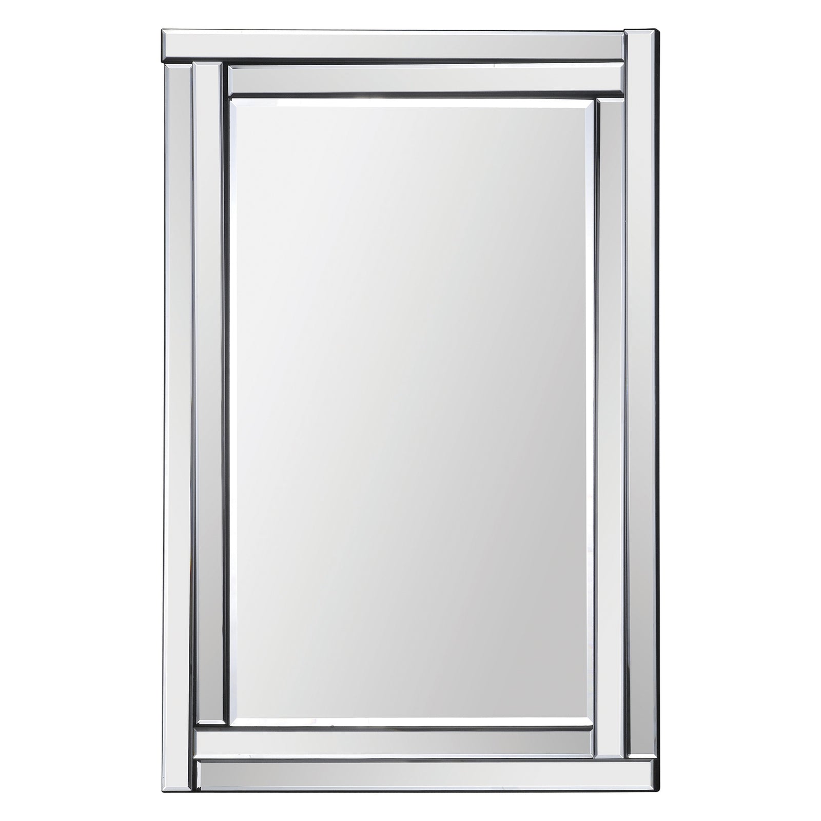Ava Wall Mirror by Renwil with a sleek chrome frame and rectangular reflective surface.