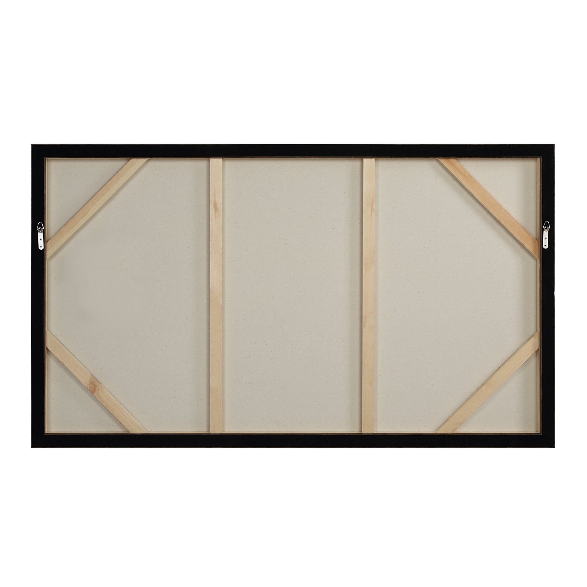 Back view of Toulouse canvas art displaying the wooden frame and support structure.