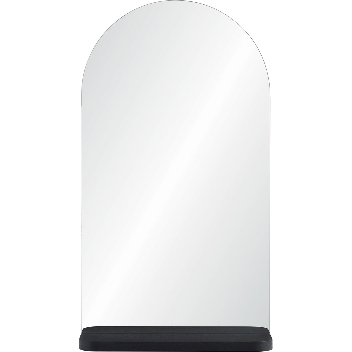 Lucila Wall Mirror with an arched top and black base, front view
