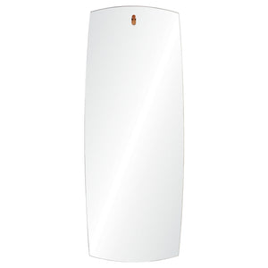 Corbel Wall Mirror with a sleek, curved design and a copper hanging fixture.