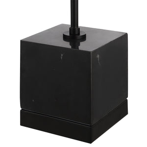 Detailed view of the black square base of the Sansia Table Lamp.
