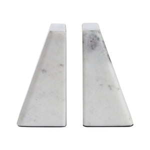 Carvella Statue bookends in Banswara marble, featuring a sleek triangular design.