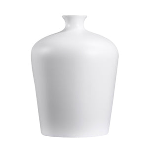 Alfano Vase by Renwil, white ceramic vase with a rounded body and narrow opening