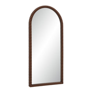 Madiwell mirror featuring a brown twisted rope frame and an elegant arched design.