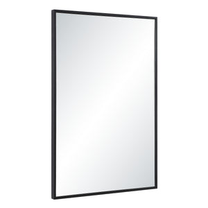 Agata mirror featuring a black frame, angled view showcasing its reflective surface.