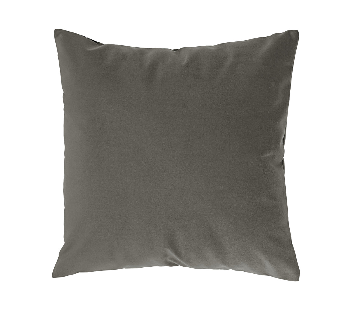 Antwerp Indoor Pillow in dark gray, soft fabric, square shape, front view.