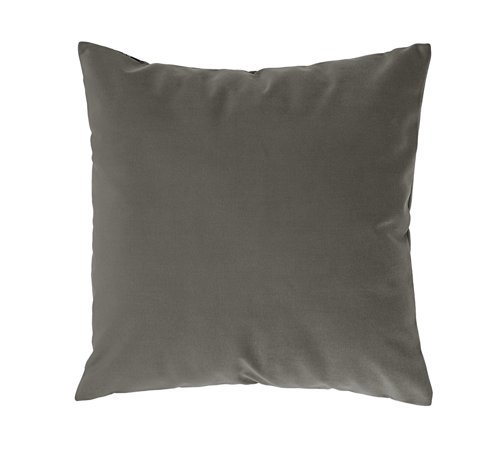 Antwerp Indoor Pillow in dark gray, soft fabric, square shape, front view.